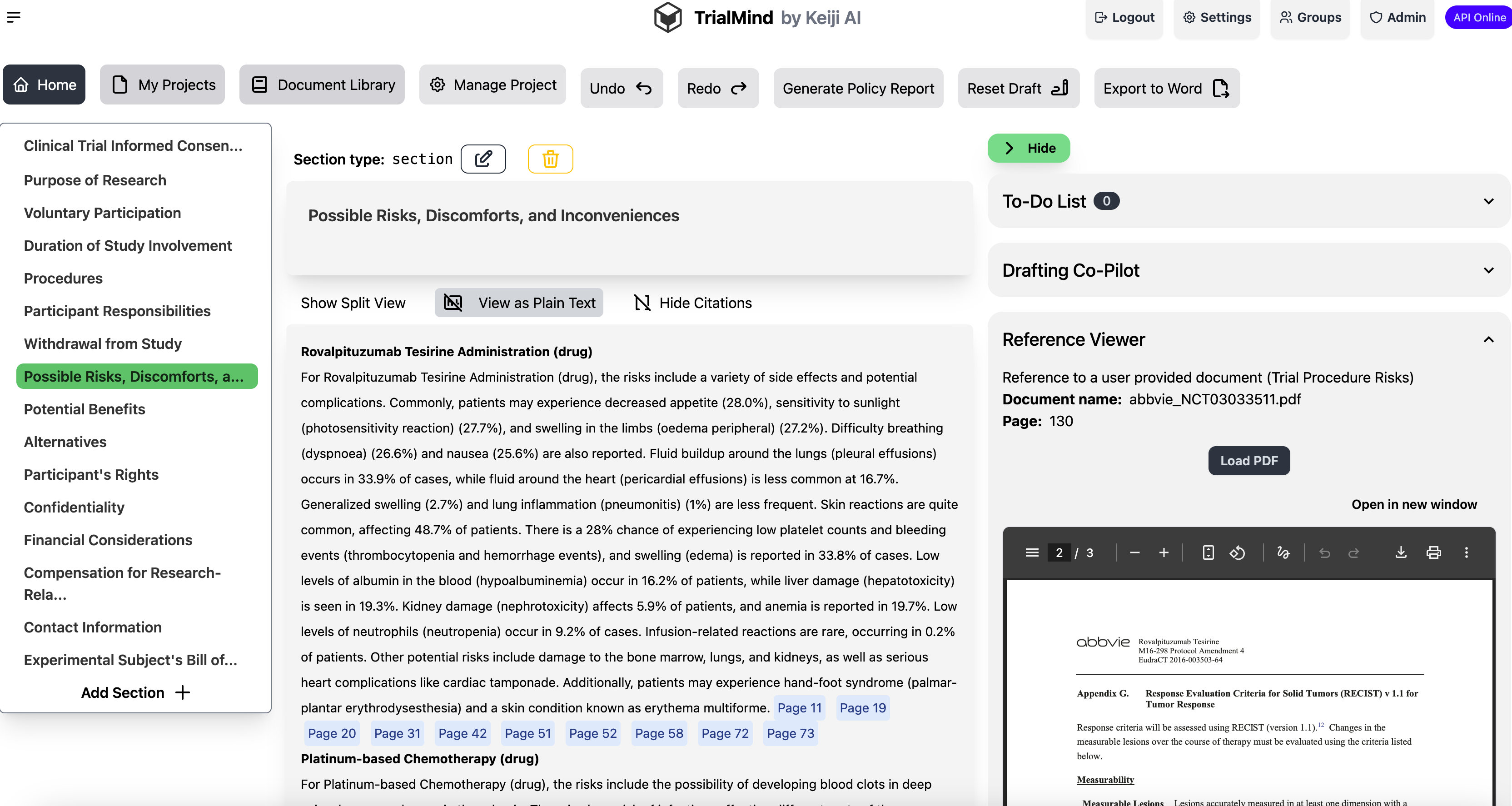 AI model for regulatory document generation and review