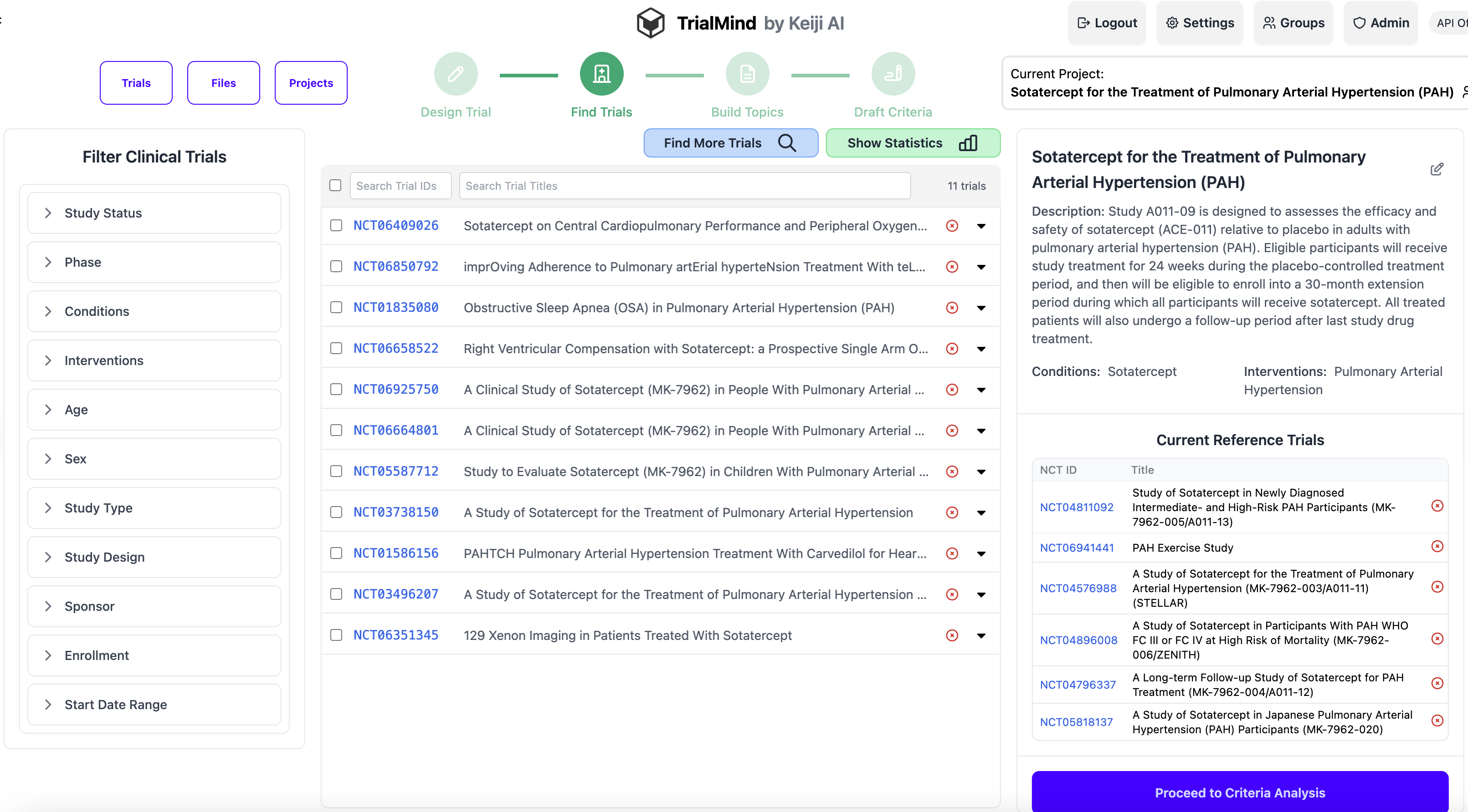 AI model for trial design and protocol optimization